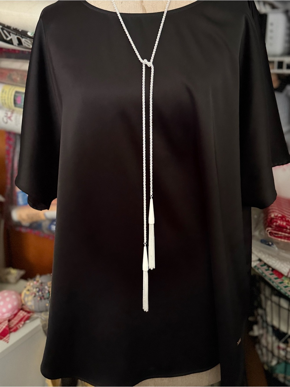 Kendra Scott White Lariat Necklace